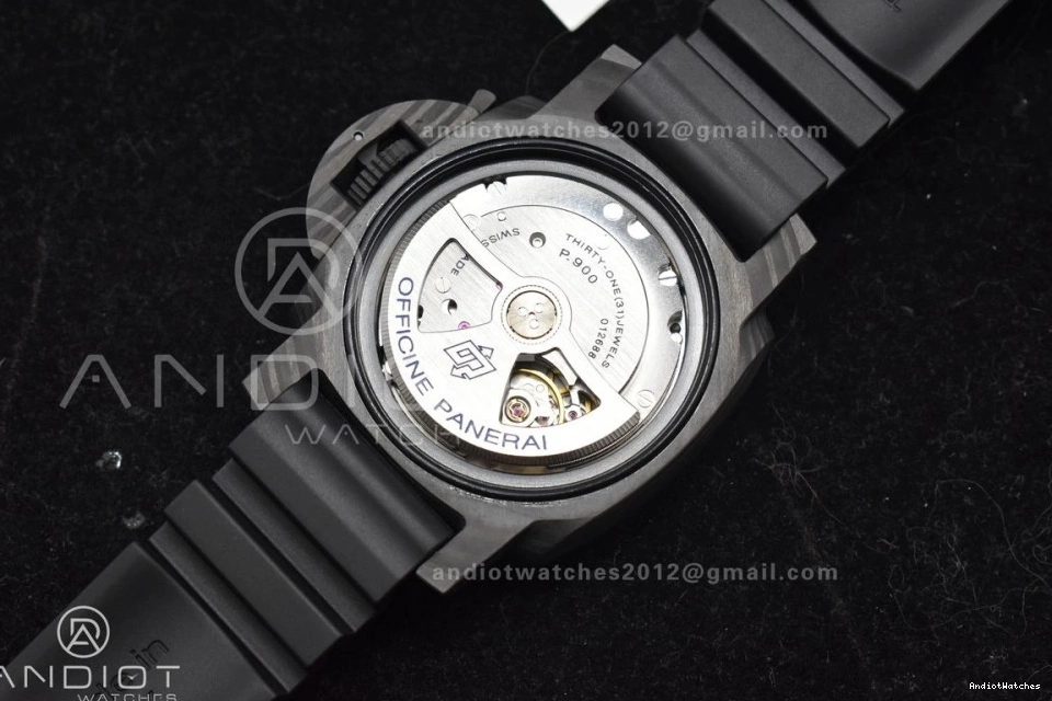 989 Rubber P.900 Best Carbotech Clone 42mm FashionForward Dial Strap Black PAM2231 Edition VSF on 1204